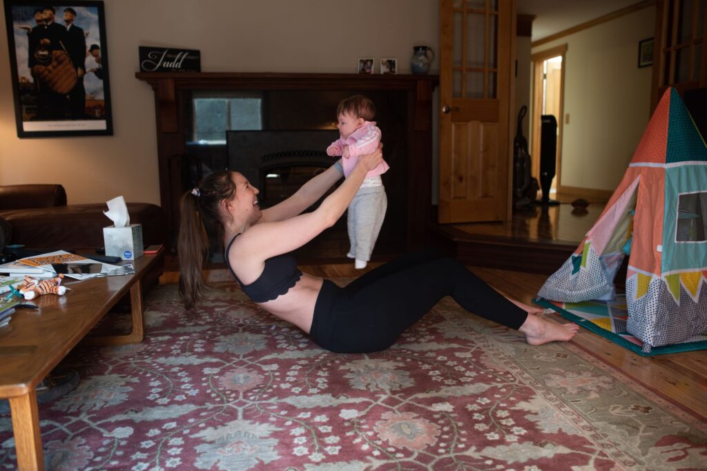 situps with a baby